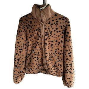 Abercrombie & Fitch leopard print fleece jacket - Size S